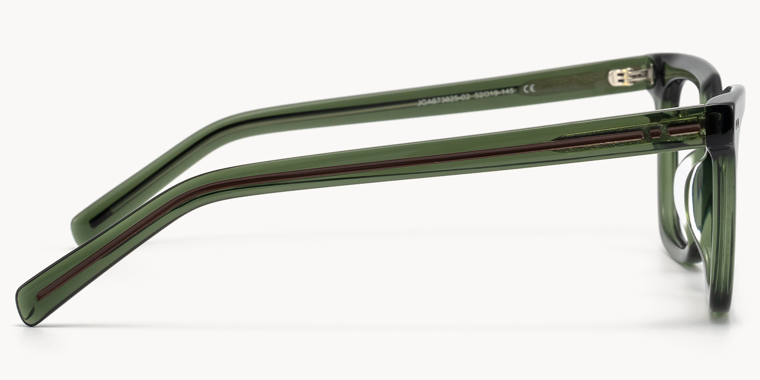 Remix - Rectangle Green Eyeglasses - 4