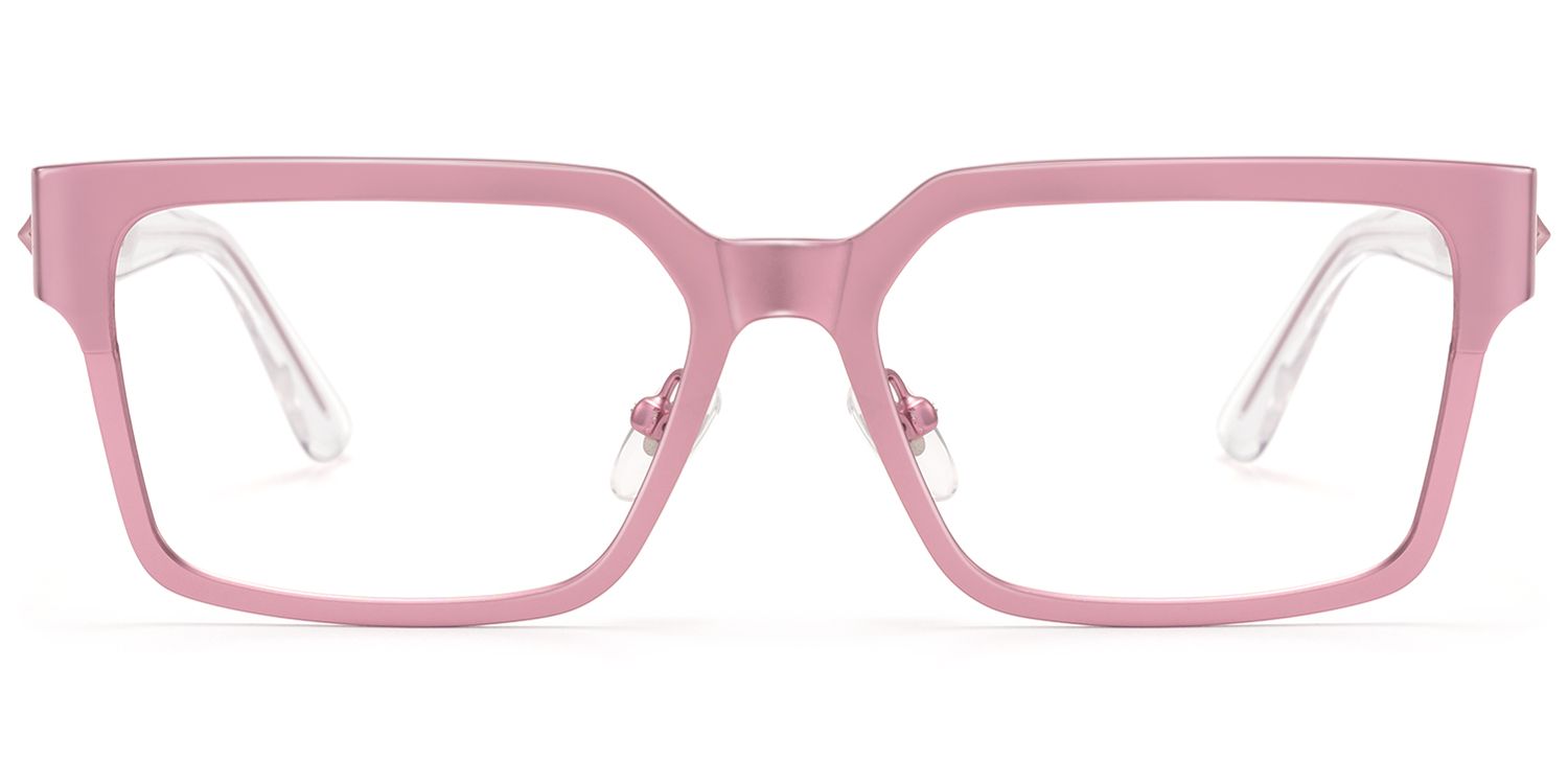 Vector - Matte Pink Metal Embossed Star Glasses by Vooglam Product Details 1
