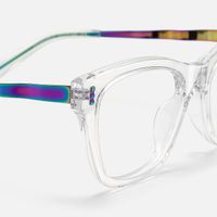 Hype - Square Transparent Eyeglasses | Vooglam Design Details