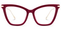 Hilary - Butterfly Red Eyeglasses | Vooglam Angle View