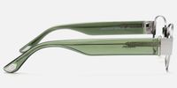 Nyame - Rectangle Silver Eyeglasses | Vooglam Side View