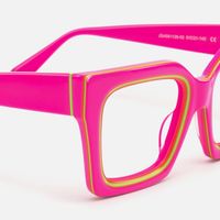 Trance - Square Pink Eyeglasses | Vooglam Design Details
