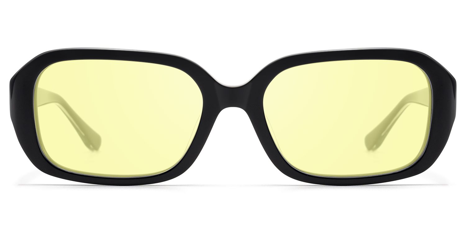 Frame Size of Mies - Yellow Tinted Glasses with Exposed Hardware | Vooglam