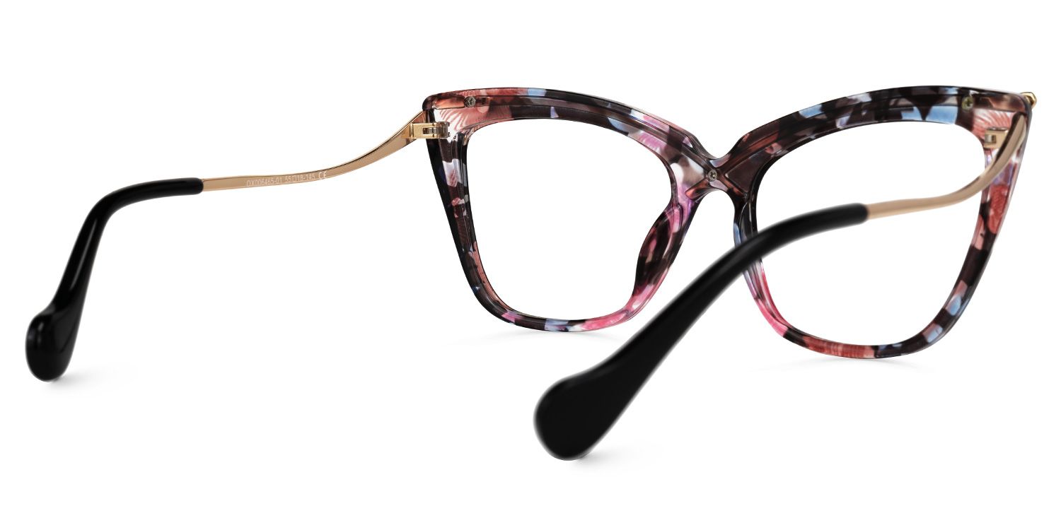 Janina - Elegant Frame Glasses with Bold Pattern | Vooglam Side View