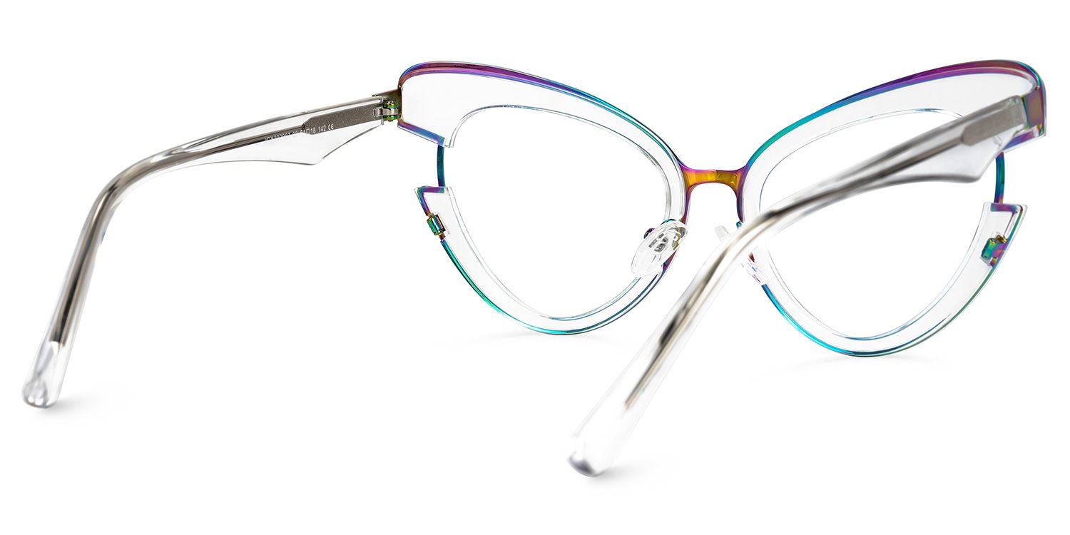 Jazzy - Cat Eye Crystal Eyeglasses by Vooglam - Side View