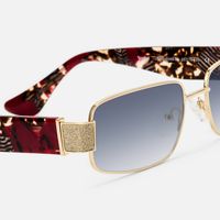 Alexandra - Rectangle Floral Sunglasses | Vooglam Design Details
