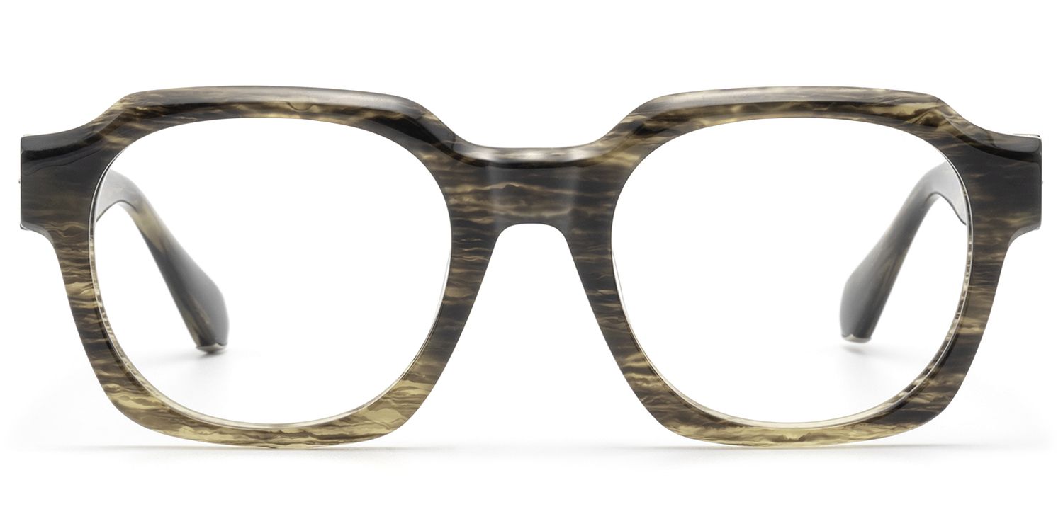 Frame Size of Vernon - Raw Texture Clear Brown Horn Glasses | Vooglam