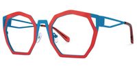 Ellard - Geometric Red Eyeglasses | Vooglam Front View