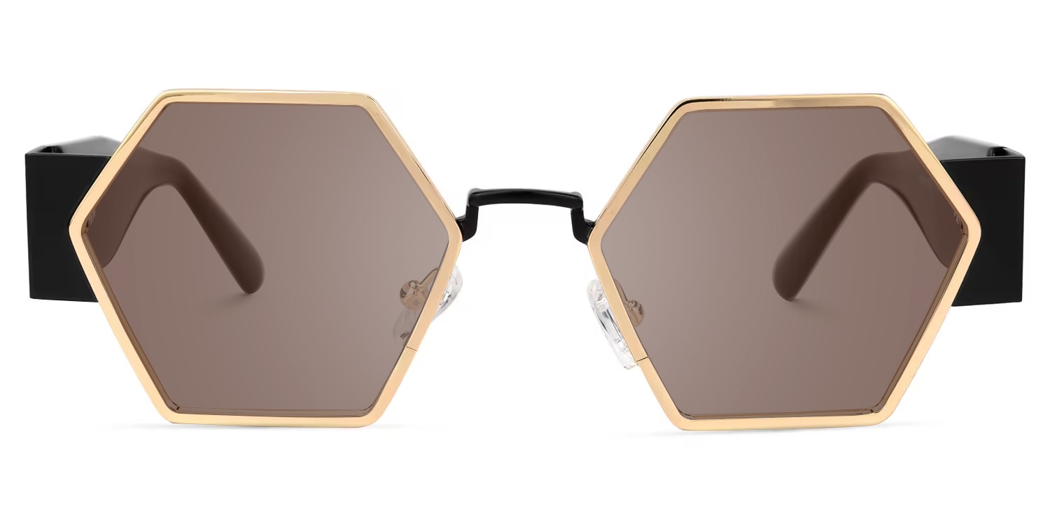 Lizzy - Geometric Gold Sunglasses - 1