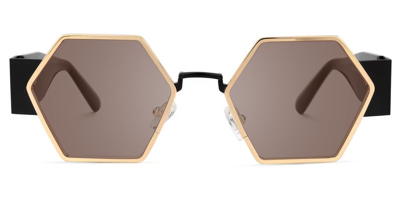 Lizzy - Geometric Gold Sunglasses