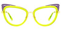 Aderes - Cat Eye Green Eyeglasses | Vooglam Angle View