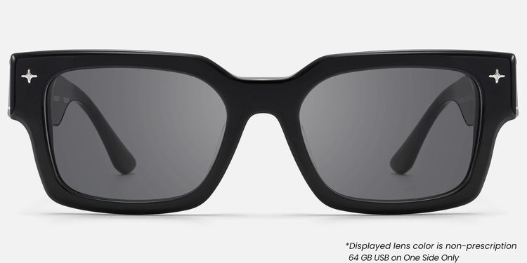 The Programmer - Bold Black USB Sunglasses | Vooglam