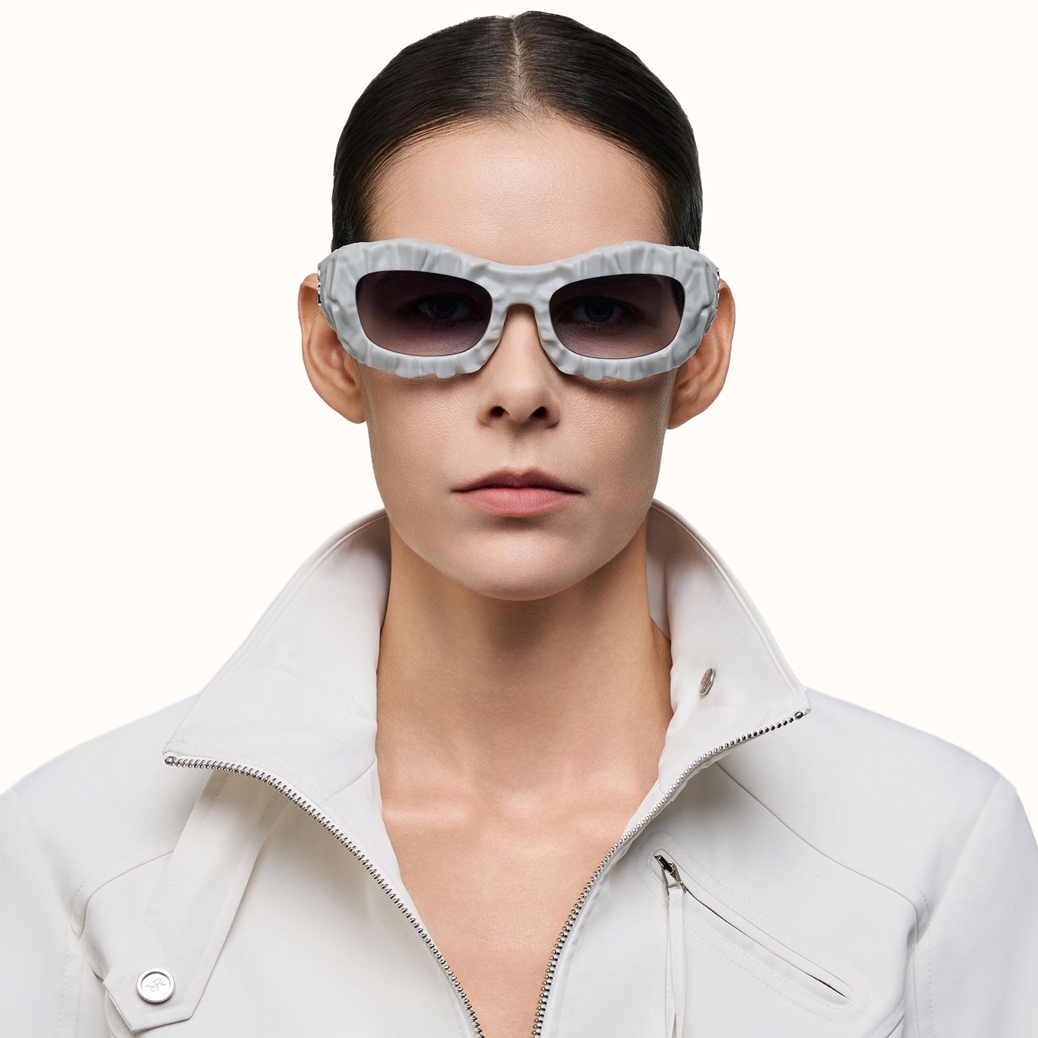 The Geologist - Gray Marble Sunglasses | Vooglam On Model 1