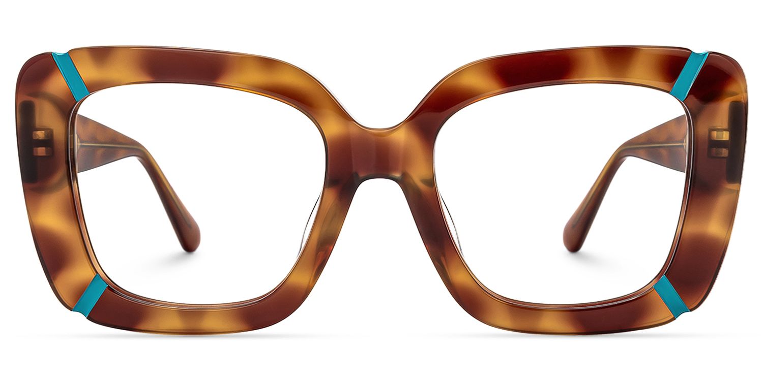 Romey - Square Tortoise Eyeglasses | Vooglam Angle View