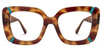 Romey - Square Tortoise Eyeglasses | Vooglam Angle View