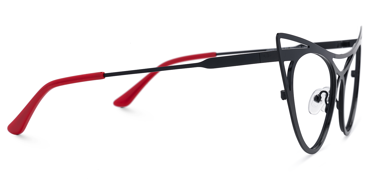 Elior - Cat Eye Black Eyeglasses by Vooglam - Product View 4