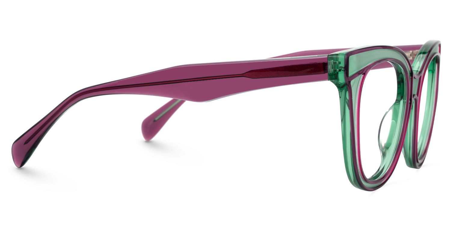 Feivel - Cat Eye Purple Eyeglasses by Vooglam - Product View 4