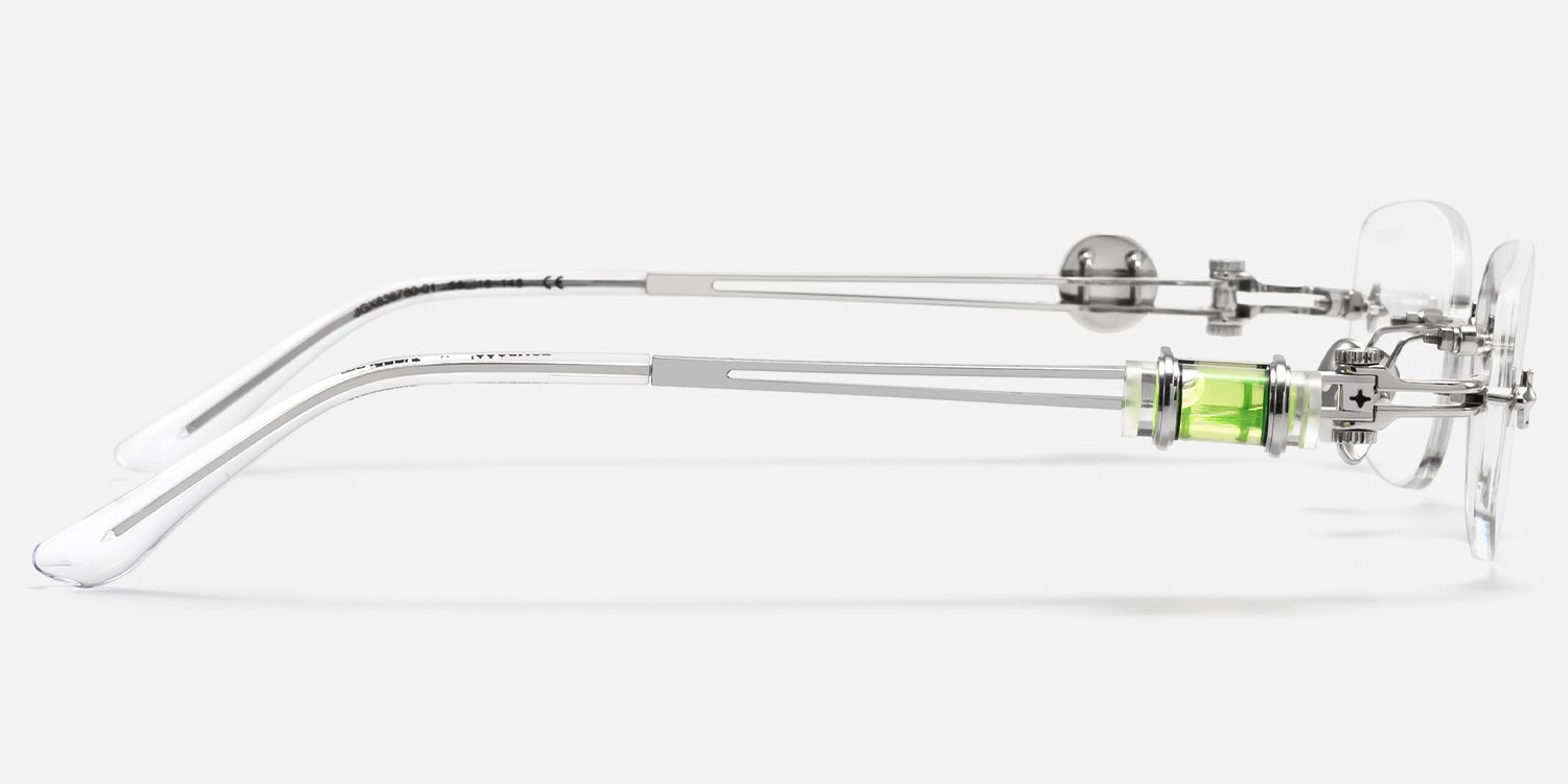 The Utilitarian - Silver Level Compass Glasses | Vooglam Side View