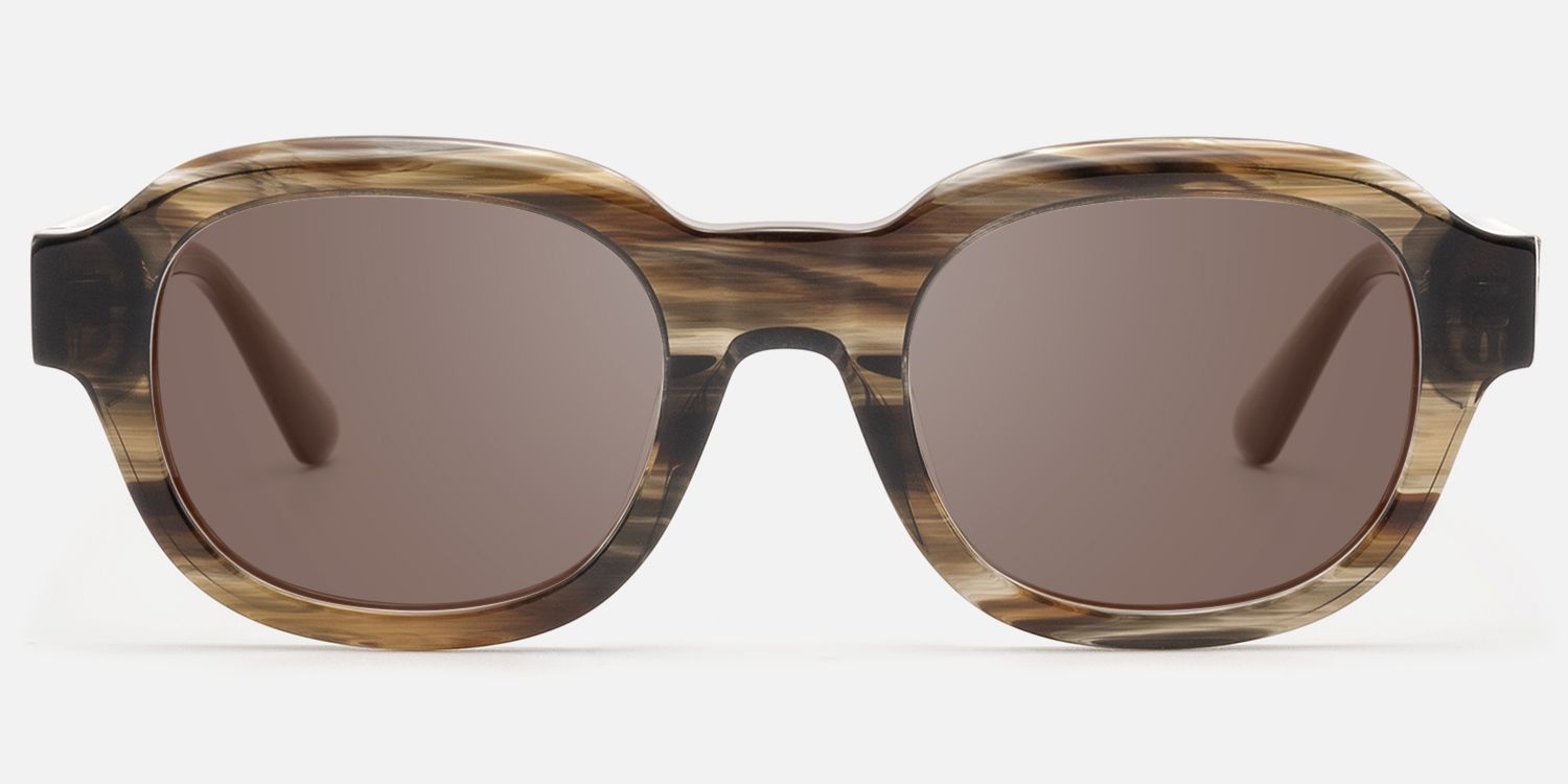 Eerie - Dark Brown Tinted Wood Grain Sunglasses | Vooglam Angle View