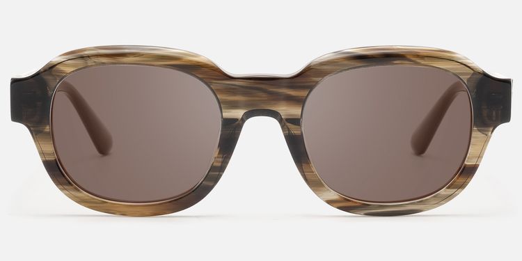 Eerie - Dark Brown Tinted Wood Grain Sunglasses | Vooglam