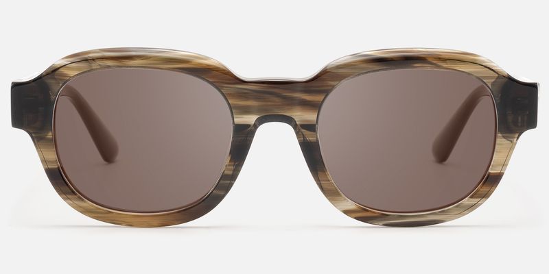 Eerie - Dark Brown Tinted Wood Grain Sunglasses | Vooglam