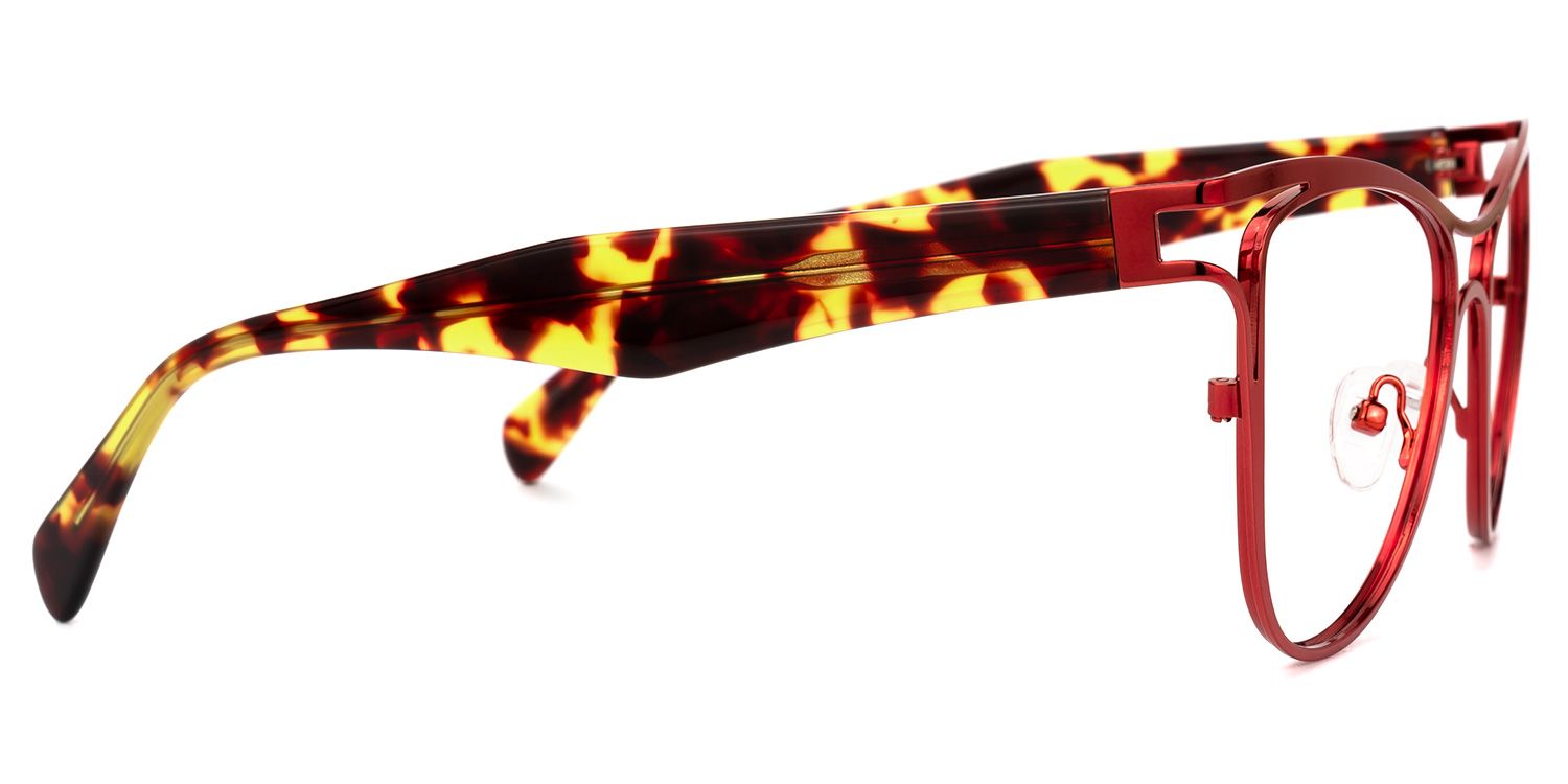 Aella - Aviator Red Eyeglasses | Vooglam 4