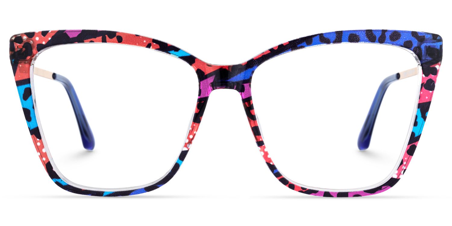 Adebola - Square Multicolor Eyeglasses | Vooglam Angle View