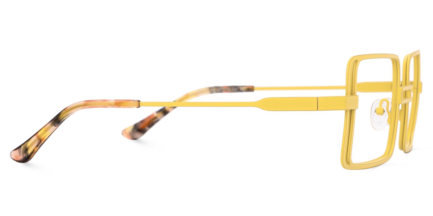 Fergus - Rectangle Yellow Eyeglasses | Vooglam 4