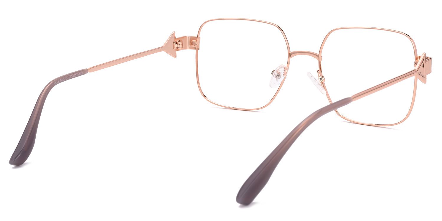 Kaiholo - Square Gold Eyeglasses | Vooglam Side View