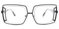 Electelm - Square Black/Crystal Eyeglasses | Vooglam Angle View