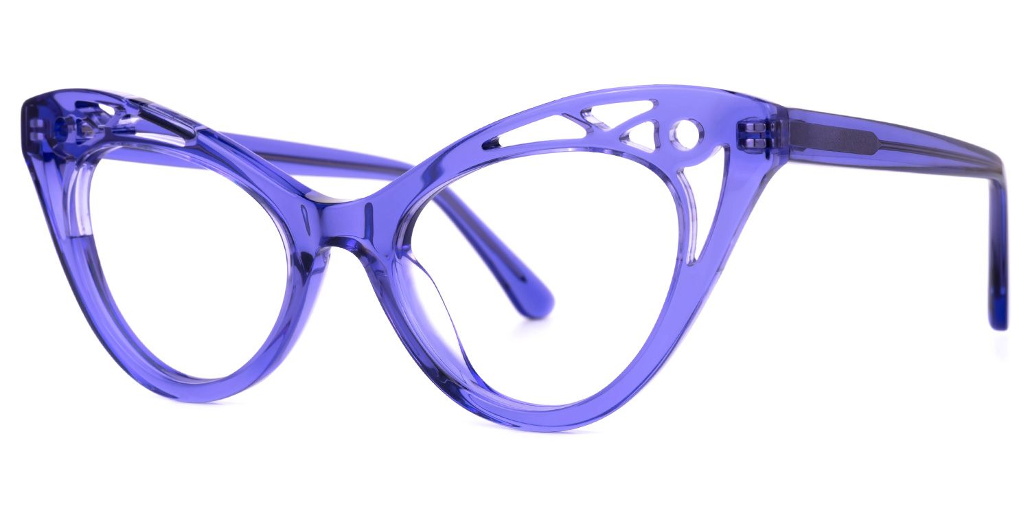 Ilyssa - Cat Eye Purple Eyeglasses | Vooglam Front View