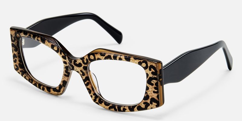 Tahlia - Geometric Tortoise Eyeglasses | Vooglam