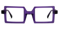 Fawzia - Rectangle Purple Eyeglasses | Vooglam Angle View