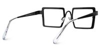 Cairbre - Rectangle Black/Silver Eyeglasses | Vooglam Side View