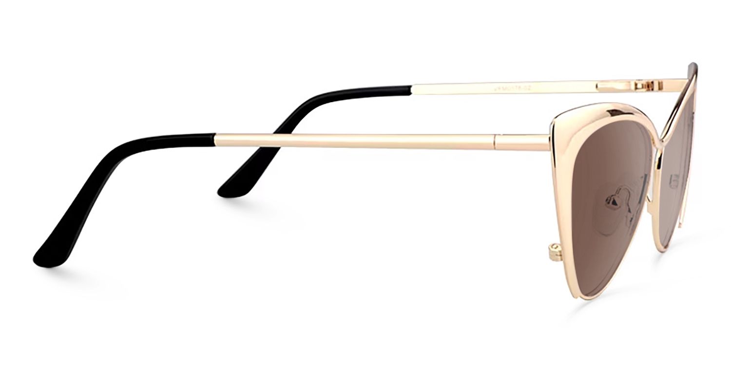 Annabelle - Elegant Gold Cat Eye Vintage Sunglasses | Vooglam 4