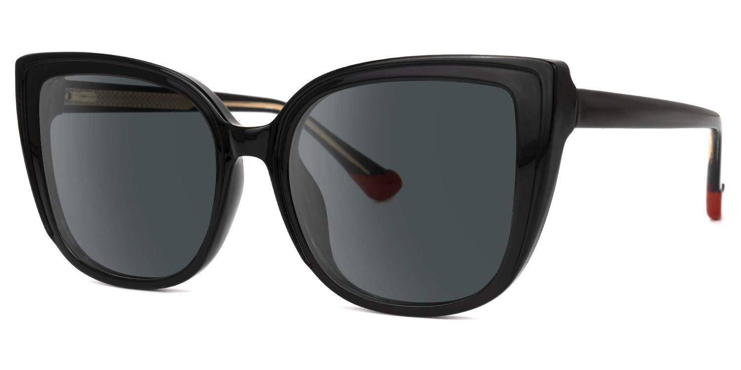 Darena - Cat Eye Black Sunglasses | Vooglam Front View
