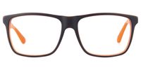 Elettra - Rectangle Orange Eyeglasses | Vooglam Angle View