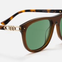 O'Keeffe - Clear Brown Aviator Sunglasses | Vooglam Design Details