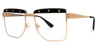 Electra - Aviator Black/Gold Eyeglasses | Vooglam Front View