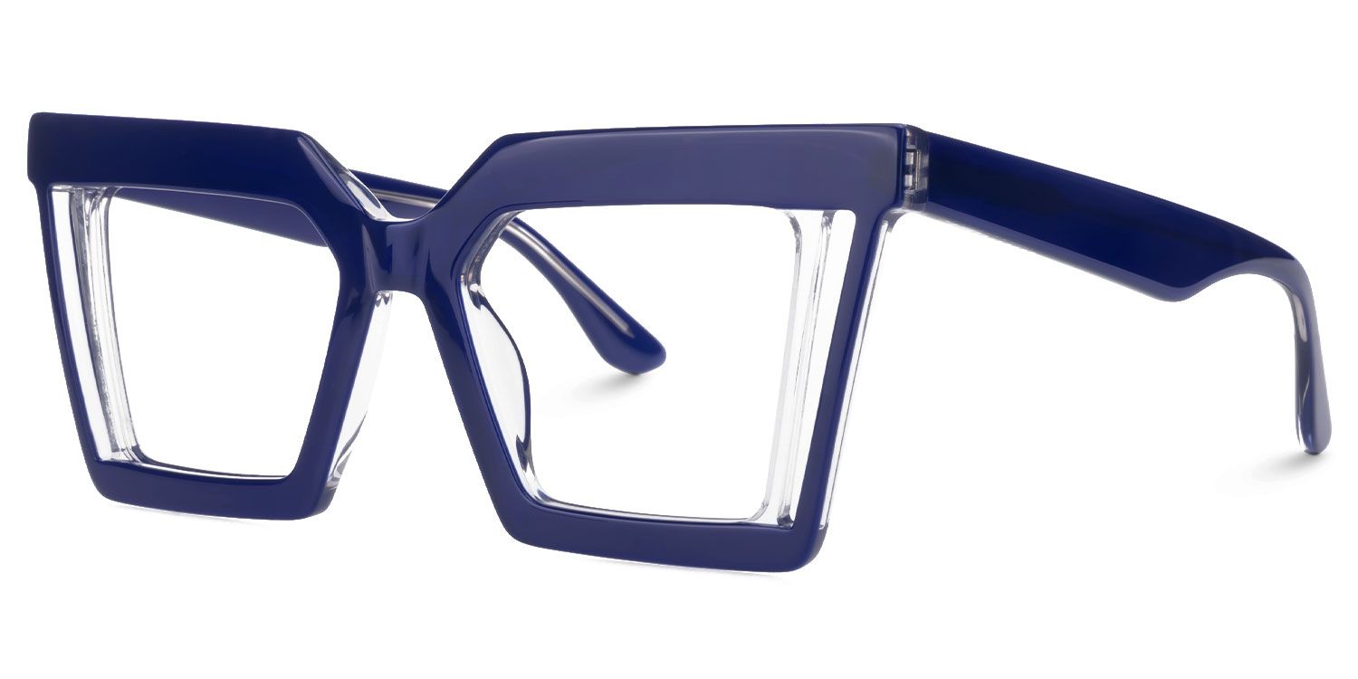 Ekkeko - Square Blue Eyeglasses | Vooglam Front View