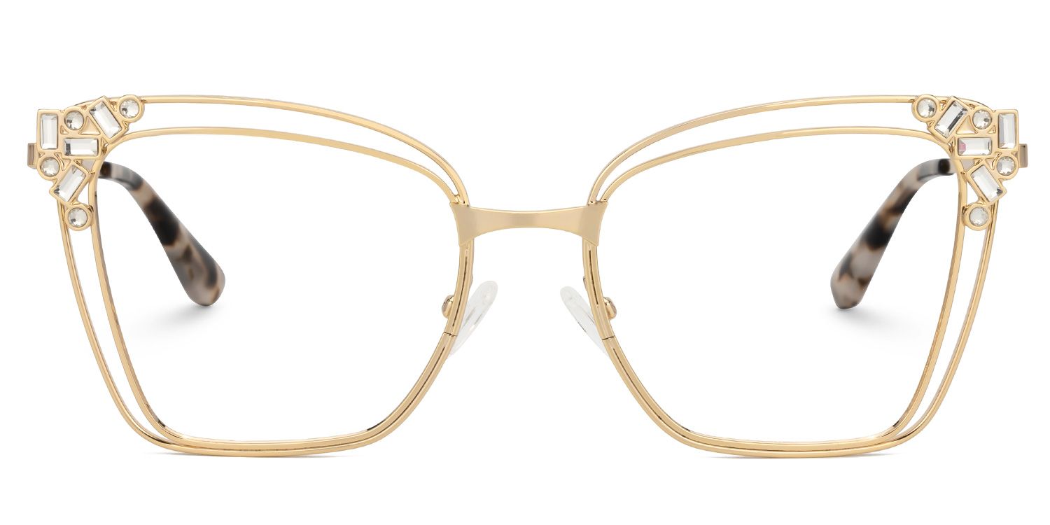 Fathiyya - Butterfly Gold Eyeglasses | Vooglam Angle View