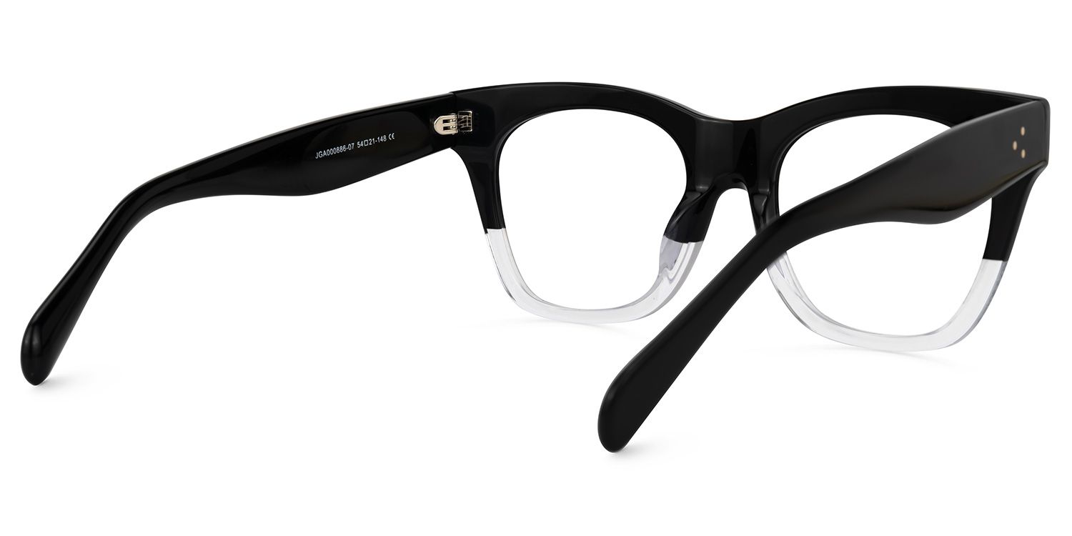 Carole - Rectangle Black/Crystal Eyeglasses product detail 3
