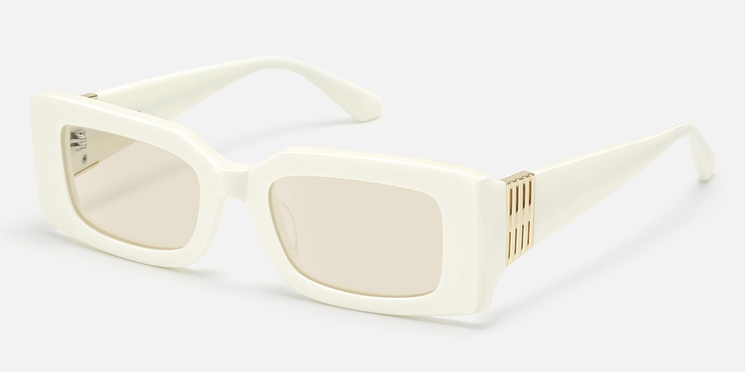 Aurelia - Off White Light Brown Sunglasses | Vooglam Front View