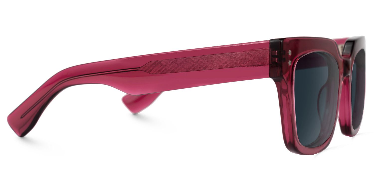 Dawid - Rectangle Red Sunglasses | Vooglam 4