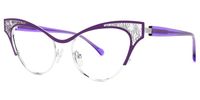 Callista - Cat Eye Purple/Silver Eyeglasses | Vooglam Front View