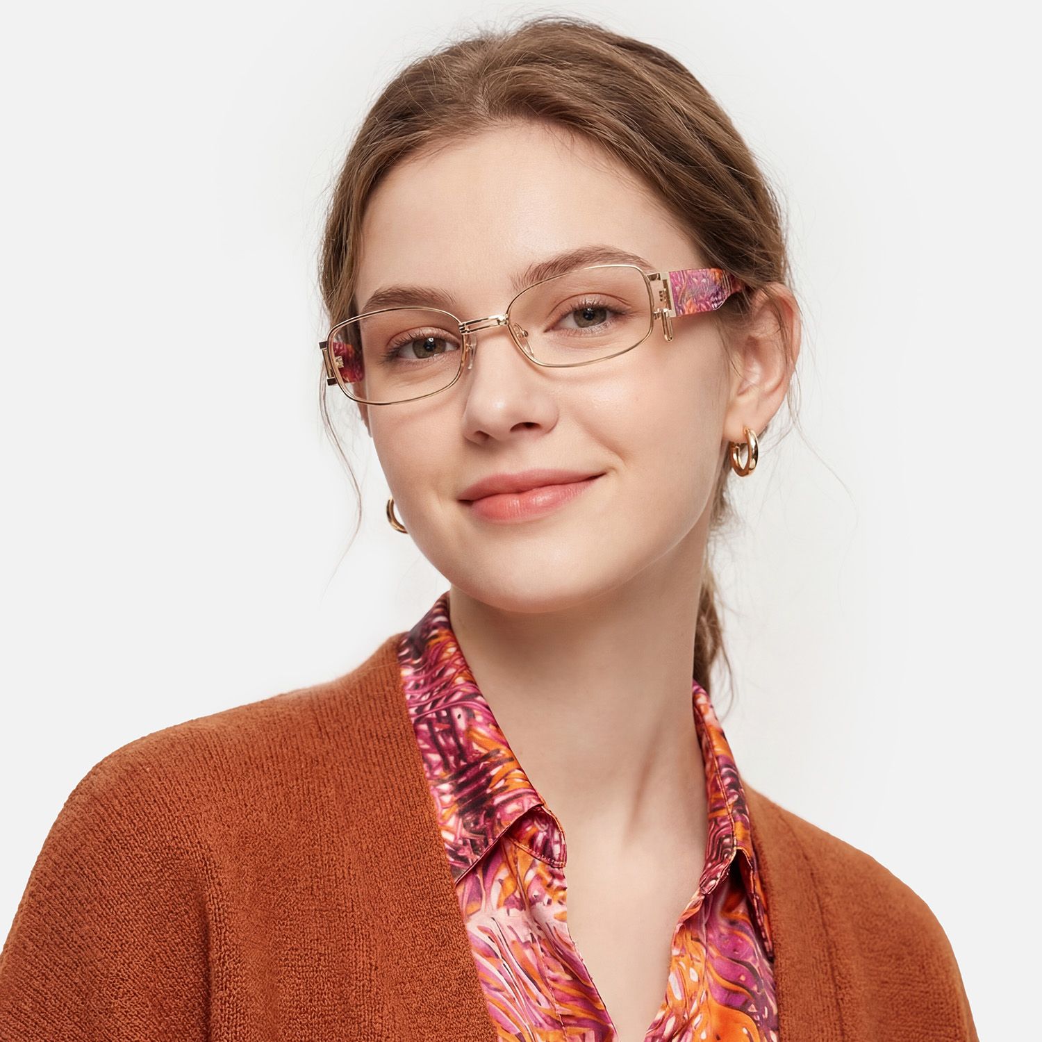 Explore the design story of Gagenia - Rectangle Gold Eyeglasses | Vooglam