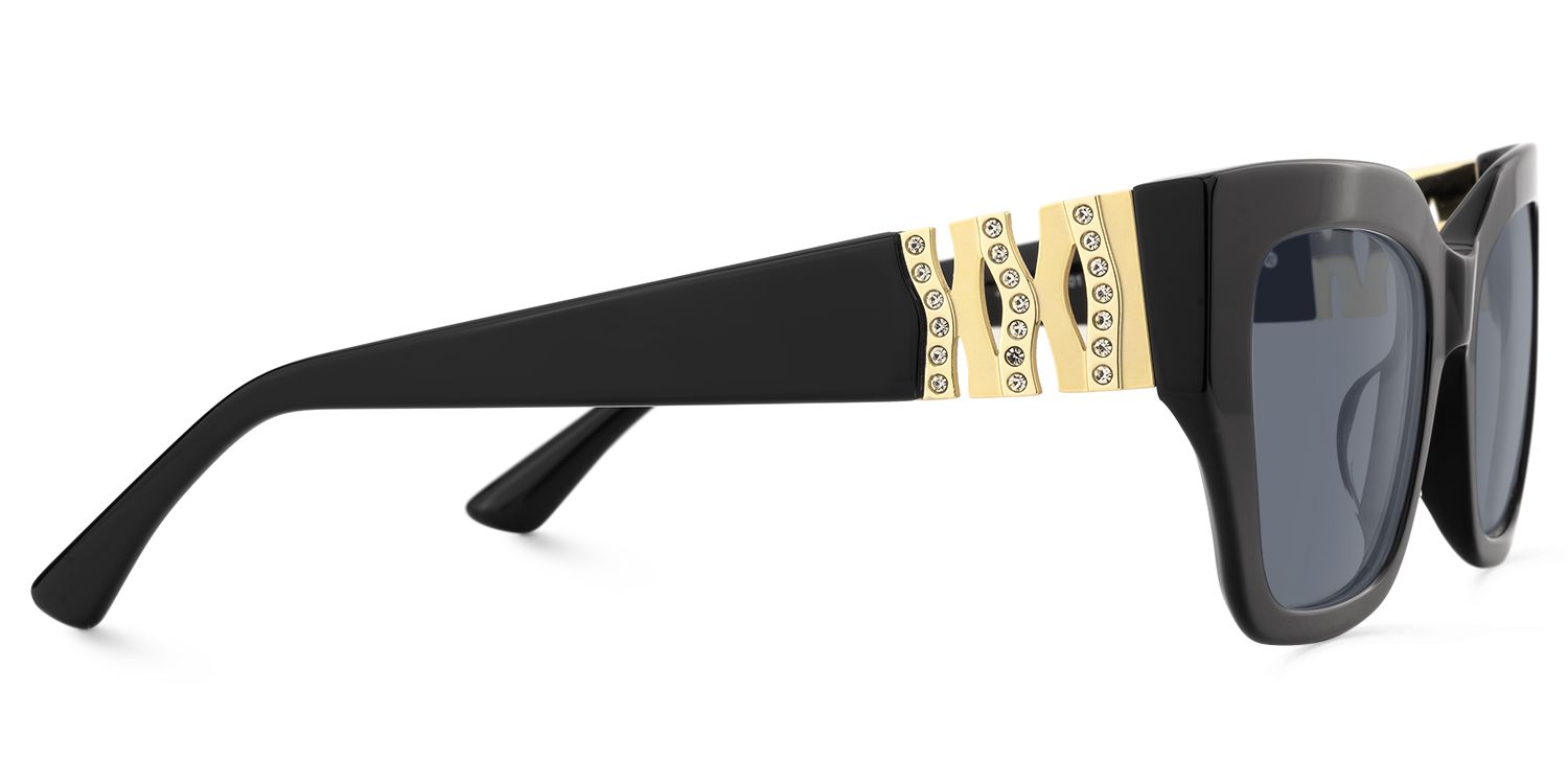 Sable - Square Black Sunglasses | Vooglam 4