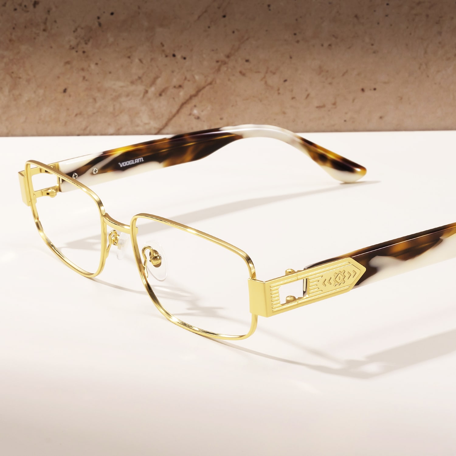 Cypher - Rectangle Gold Eyeglasses - 1