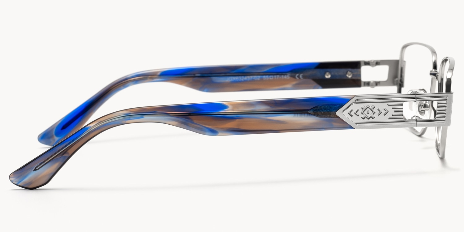 Cypher - Rectangle Silver Eyeglasses