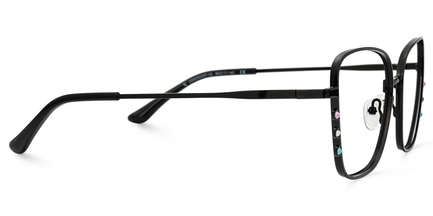 Hallam - Square Black Eyeglasses | Vooglam 4